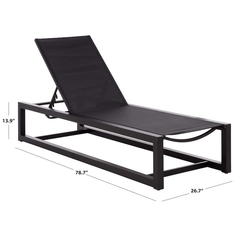 SAFAVIEH Outdoor Living Logan Aluminum Lounger - 79"W x 27"D x 14"H