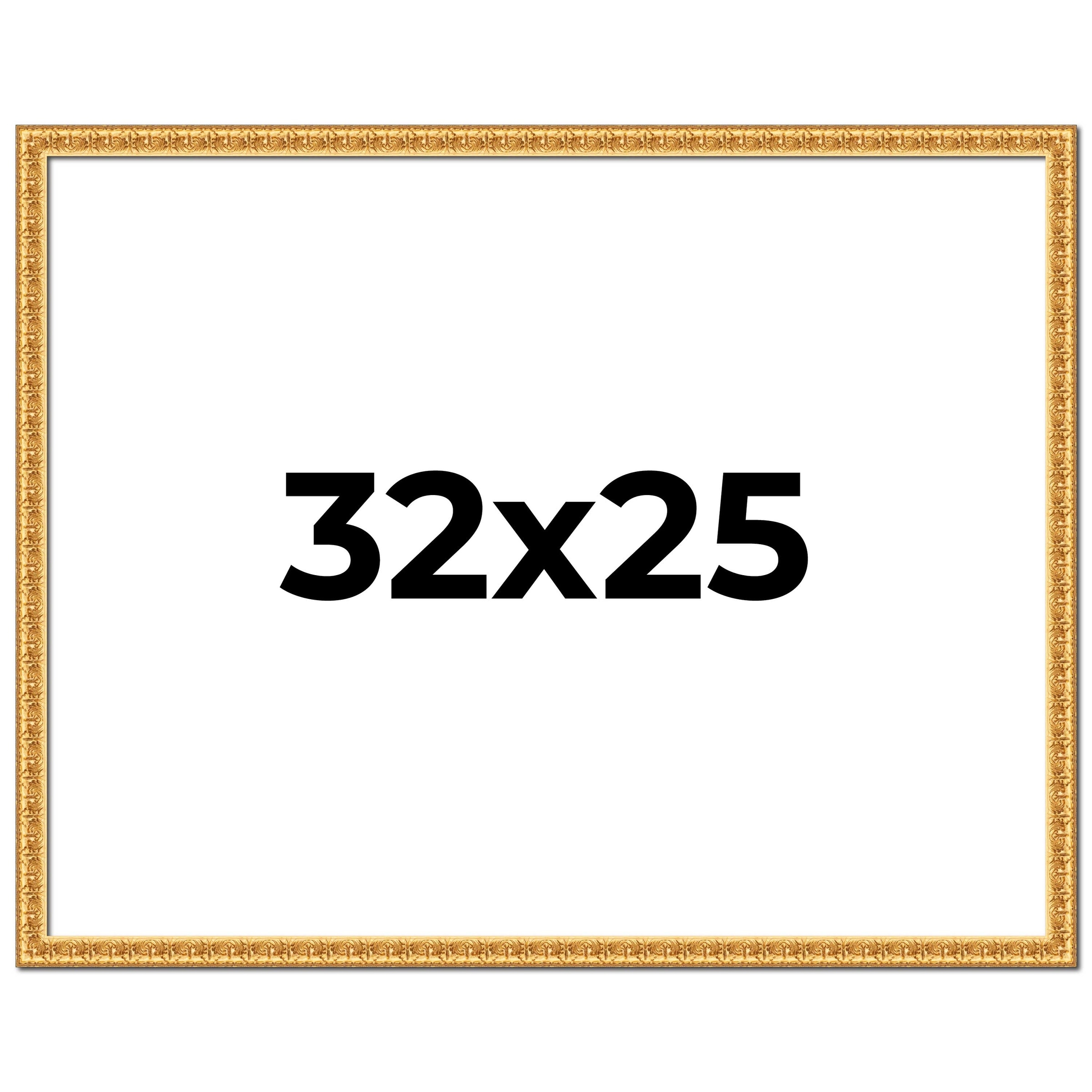 32x25 Frame Gold Real Wood Picture Frame Width 1 inches | Interior