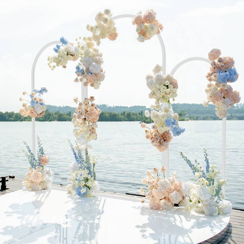 DIY 3 Sizes Metal Wedding Tall White Arch Backdrop Stand Arched Flower Stand