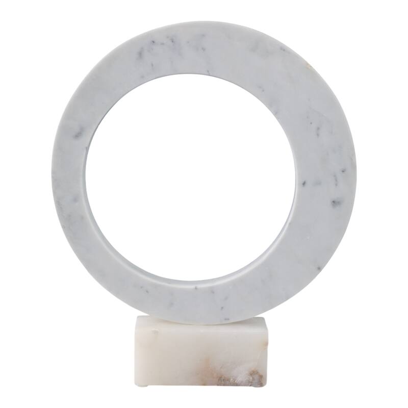 Stone Sculpture Circular Ring Geometric Base for Contemporary Display