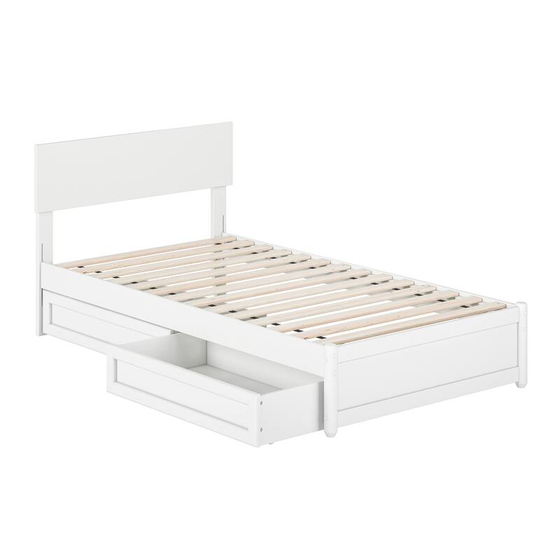 Wesley Platform Bed with Panel Footboard and Storage Drawers