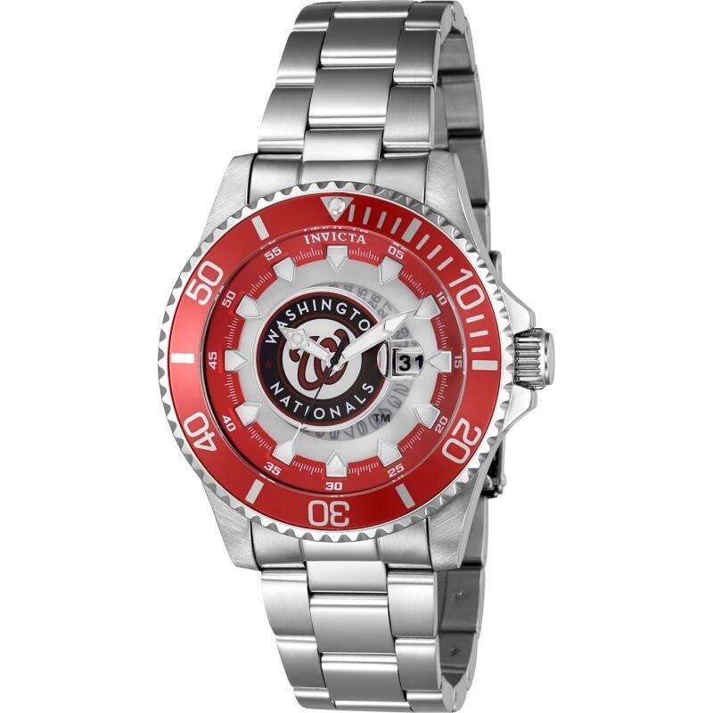 Invicta Men's 43483 MLB Washington Nationals Quartz Multifunction Red Dial Watch