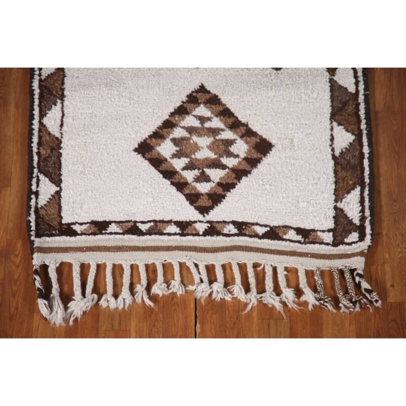 Natural Dye Anatolian Runner Rug Hand-knotted Turkish Wool Carpet - 3'1"x 11'2"