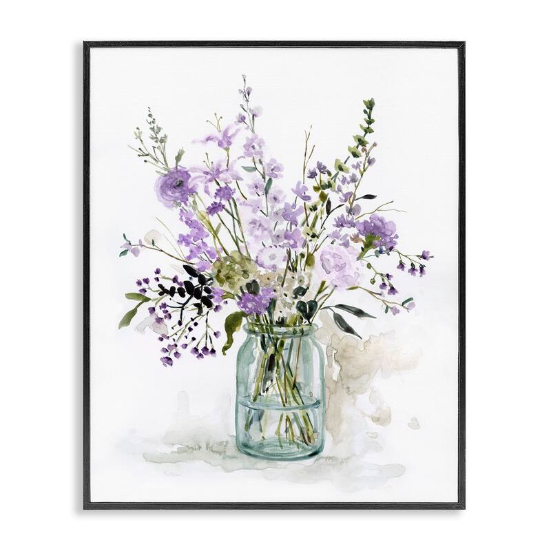 Stupell Mixed Purple Botanicals Traditional Flower Arrangement Painting Framed Wall Art, Design by Carol Robinson