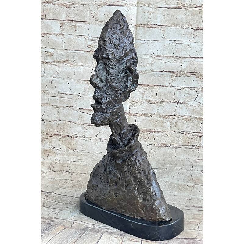 Bust Of Diego After Alberto Giacometti Bronze Metal Brutalist Head Statue Sculpture
