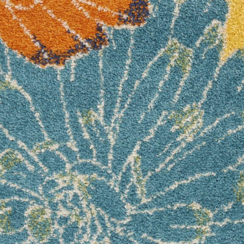 Gako Power Loomed Floral Traditional Low Pile Area Rug By HomeRoots - 72' X '48' X '0.25