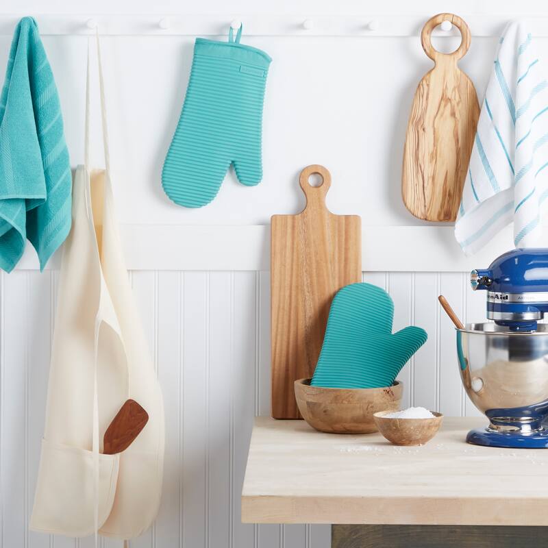 KitchenAid Ribbed Soft Silicone Oven Mitt 2-Pack Set, 7.5"x13"
