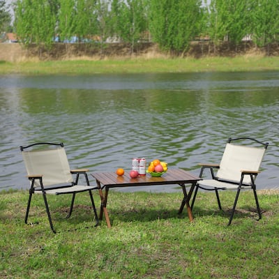 3-piece Folding Outdoor Table and Two Chairs