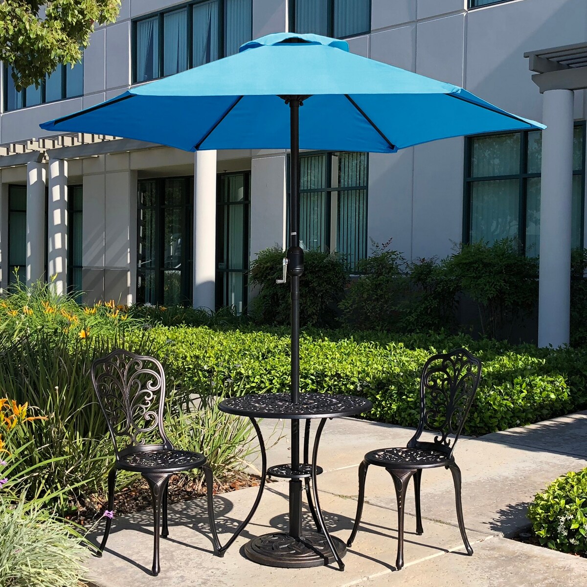 Shop Black Friday Deals On Davee Furniture 7 5 Round Patio Umbrella Outdoor Table Market Umbrella Aqua Blue On Sale Overstock 31721204