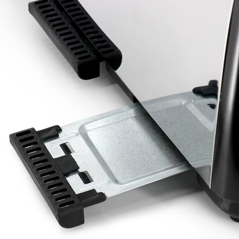 Carlow Wide Slot 4-Slice 1400W Stainless Steel Toaster in Black