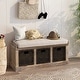 preview thumbnail 21 of 36, Merax Entryway Storage Bench with 3 Removable Baskets and Cushion