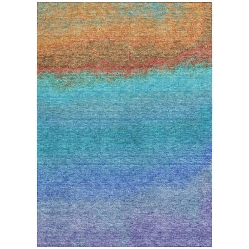 HomeRoots Ombre Transitional Rectangle Outdoor Rug