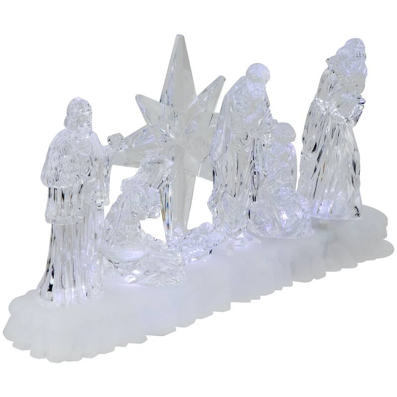 LED Lighted Nativity Scene Acrylic Christmas Decoration - 12.25"