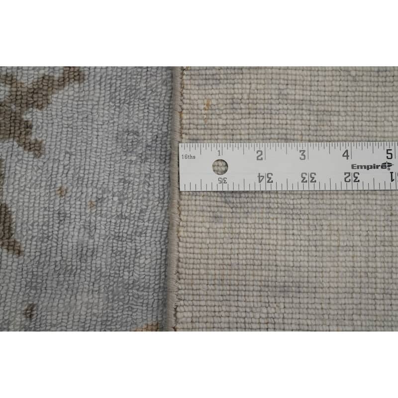 Hand-knotted Modern Silk Grey Abstract Oriental Area Rug - 7' 11'' X 4' 11''