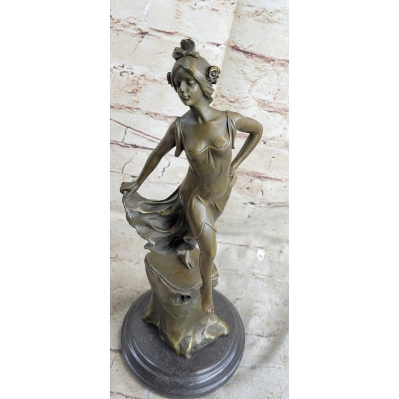 Handmade Detailed Collector Collectible Dancer By Vallet Bronze Sculpture Home
