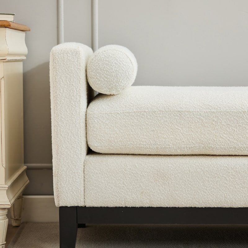 66.34"W Elegant Upholstered Bench with Pillows for End of Bed, Bedroom, Living Room