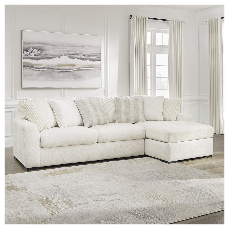Signature Design by Ashley Chessington White 2-Piece Sectional with Chaise - 121" W x 65" D x 40" H - Right Facing
