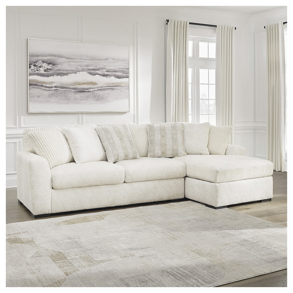 Signature Design by Ashley Chessington White 2-Piece Sectional with Chaise - 121" W x 65" D x 40" H