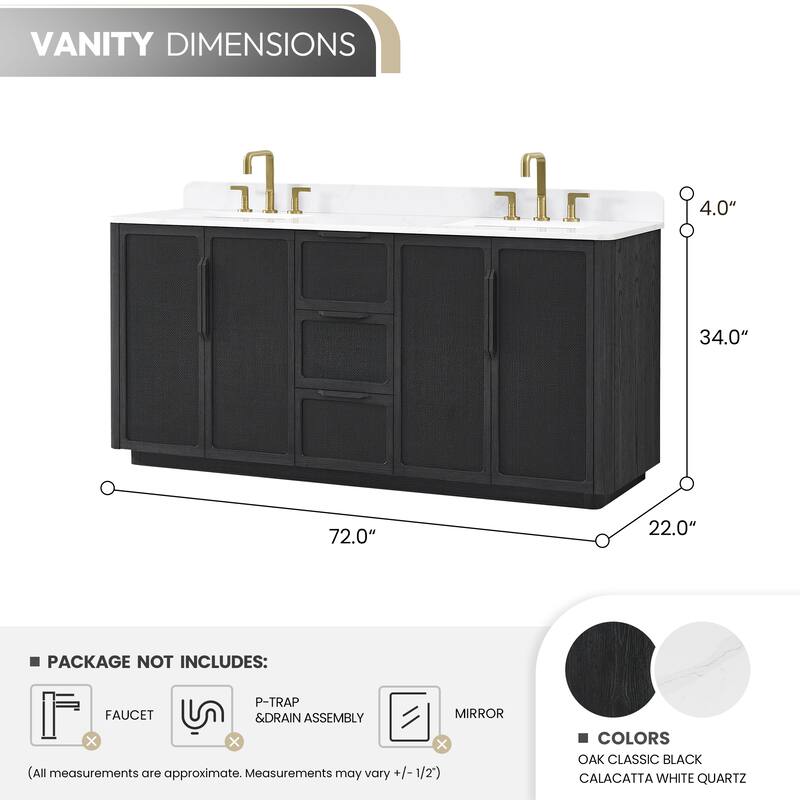 Busan Bath Vanity with White Quartz Stone Top without Mirror