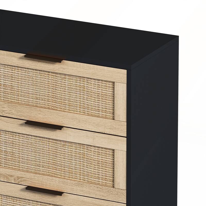6-Drawers Rattan Storage Cabinet for Bedroom and Living Room