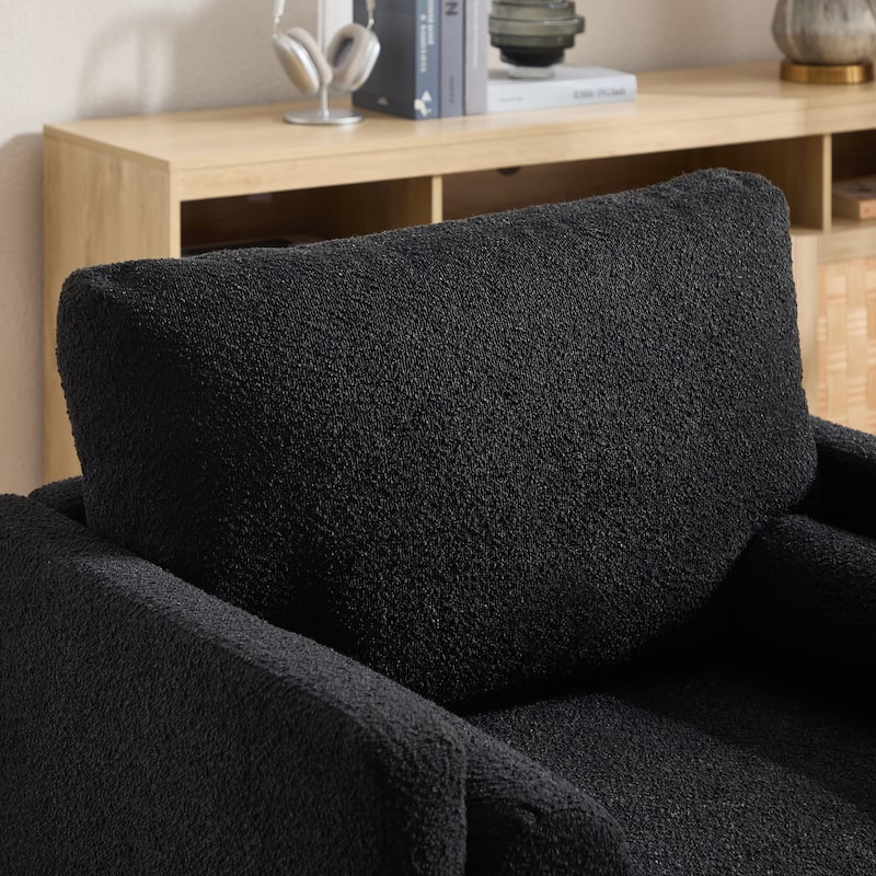 35.4"W Modern Reading Chair Set of 2,Upholstered Accent Chair with Pillows and Wood Legs