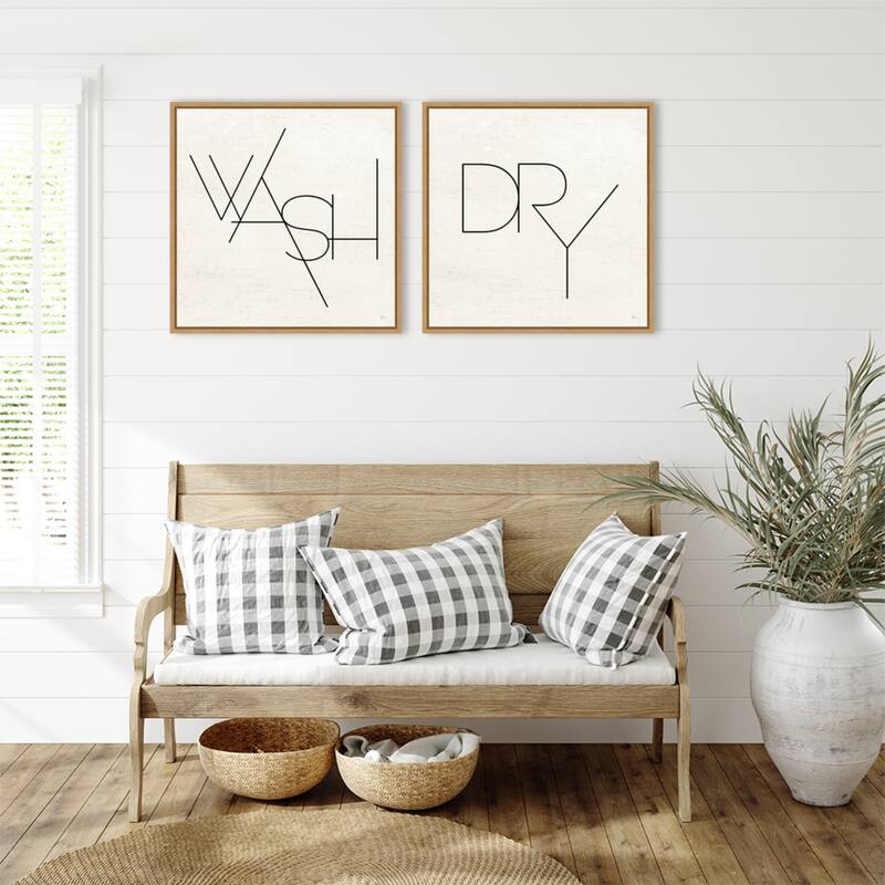 Amanti Art Wash & Dry Laundry 2 Piece by Jess Aiken Framed Canvas Wall Art