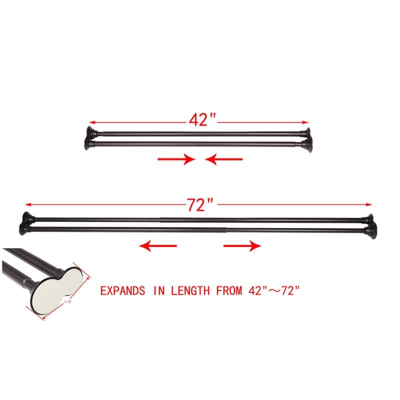Utopia Alley 72-Inch Adjustable Rust-Proof Aluminum Double Shower Curtain Tension Rods, Includes Shower Liner and Shower Hooks