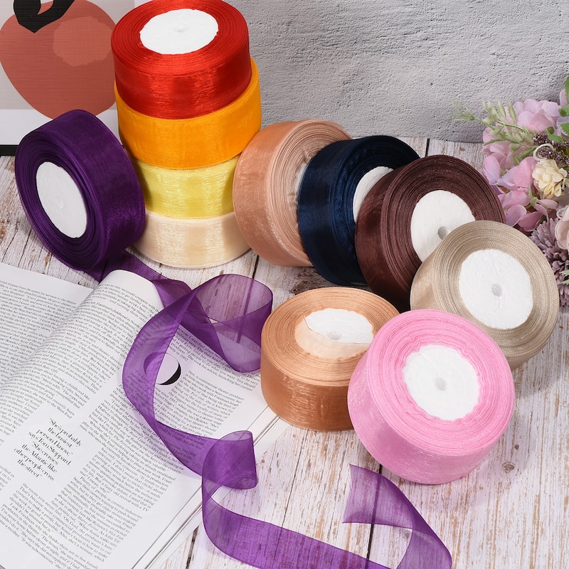 4cm 50 Yard Sheer Organza Ribbon Chiffon Decor Fabric Gift Wrapping