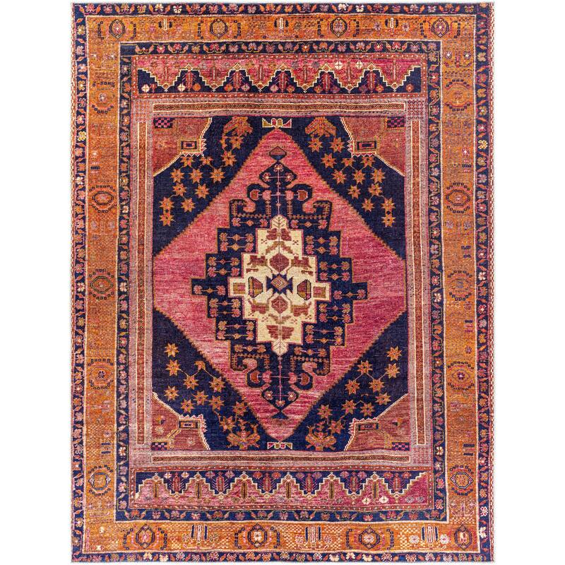 Livabliss Hollister Machine Washable Traditional Diamond Area Rug
