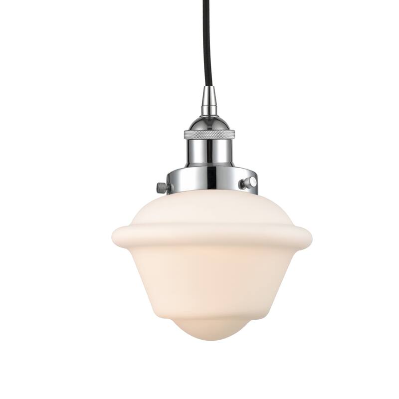 Innovations Lighting 616-1PH-10-8 Oxford Pendant Oxford 8" Wide Mini - Polished Chrome / Matte White