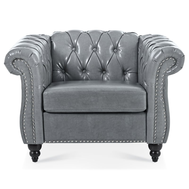 1 Seater Sofa For Living Room,Soft PU leather fabric, easy to clean