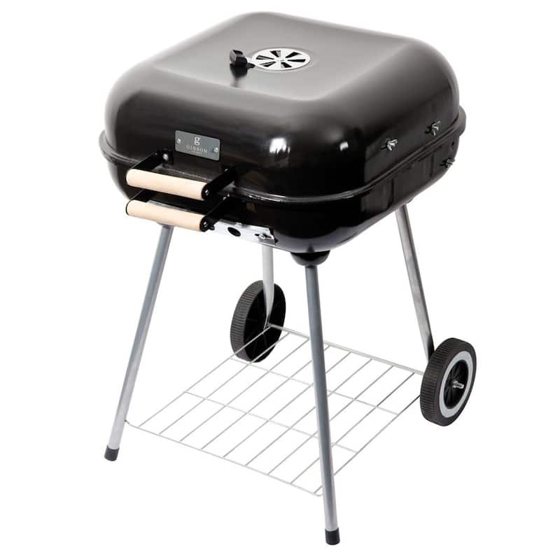 Amara 18 Inch Ultra Portable BBQ Grill in Black with Stay-Cool Wood Handles