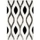 preview thumbnail 1 of 0, SAFAVIEH Miami Shag Elsche Ogee 1.5-inch Thick Rug 3' x 5' - Ivory/Grey - Rectangle