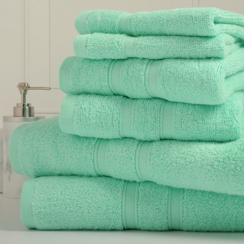 Bibb Home 6-Piece Zero Twist Cotton Towel Set - N/A - Aqua