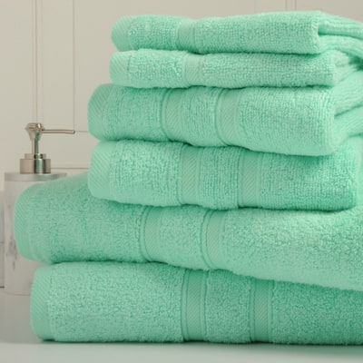 Bibb Home 6-Piece Zero Twist Cotton Towel Set - N/A