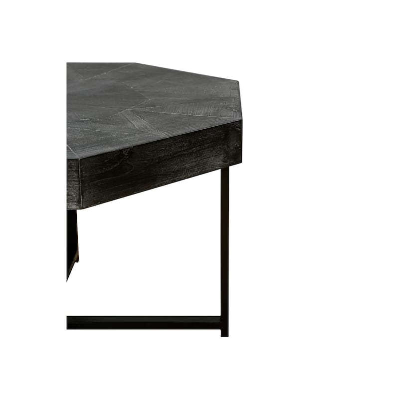 Rustic Farmhouse Coffee Table Octagonal Coffee Table with Joined Tabletop and Cross-Leg Design, for Living Room