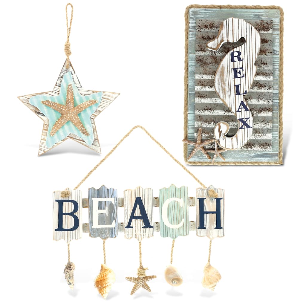 CoTa Global Aquarius Nautical Collection Wall Accent - 3 Pieces