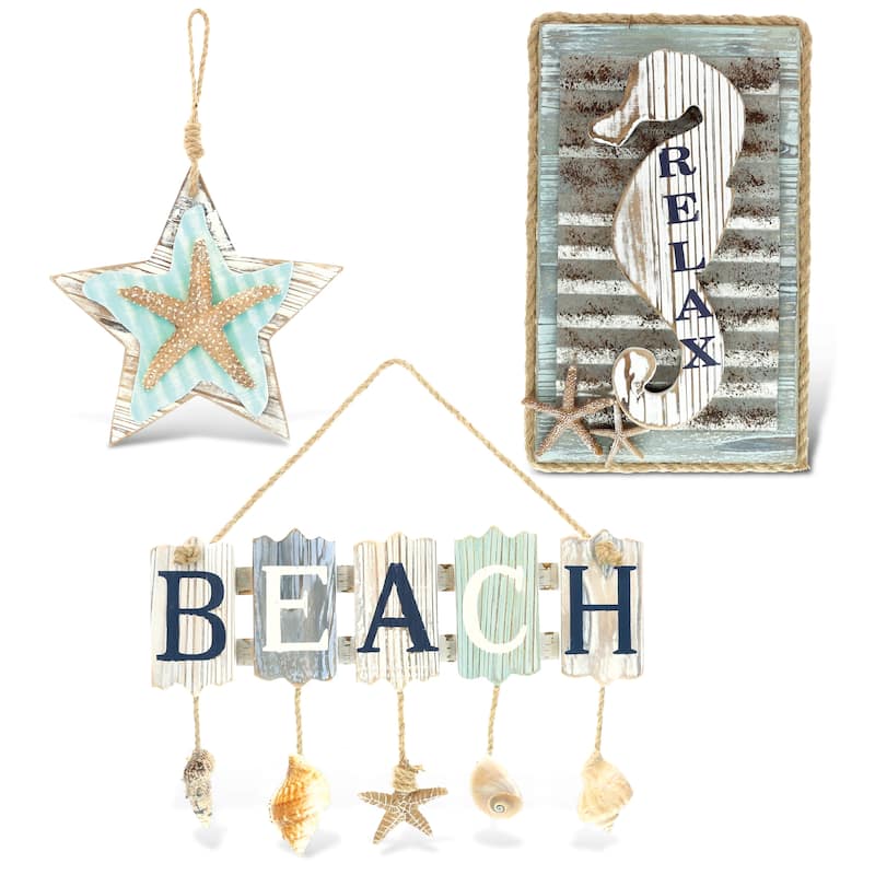 CoTa Global Aquarius Nautical Collection Wall Accent - 3 Pieces