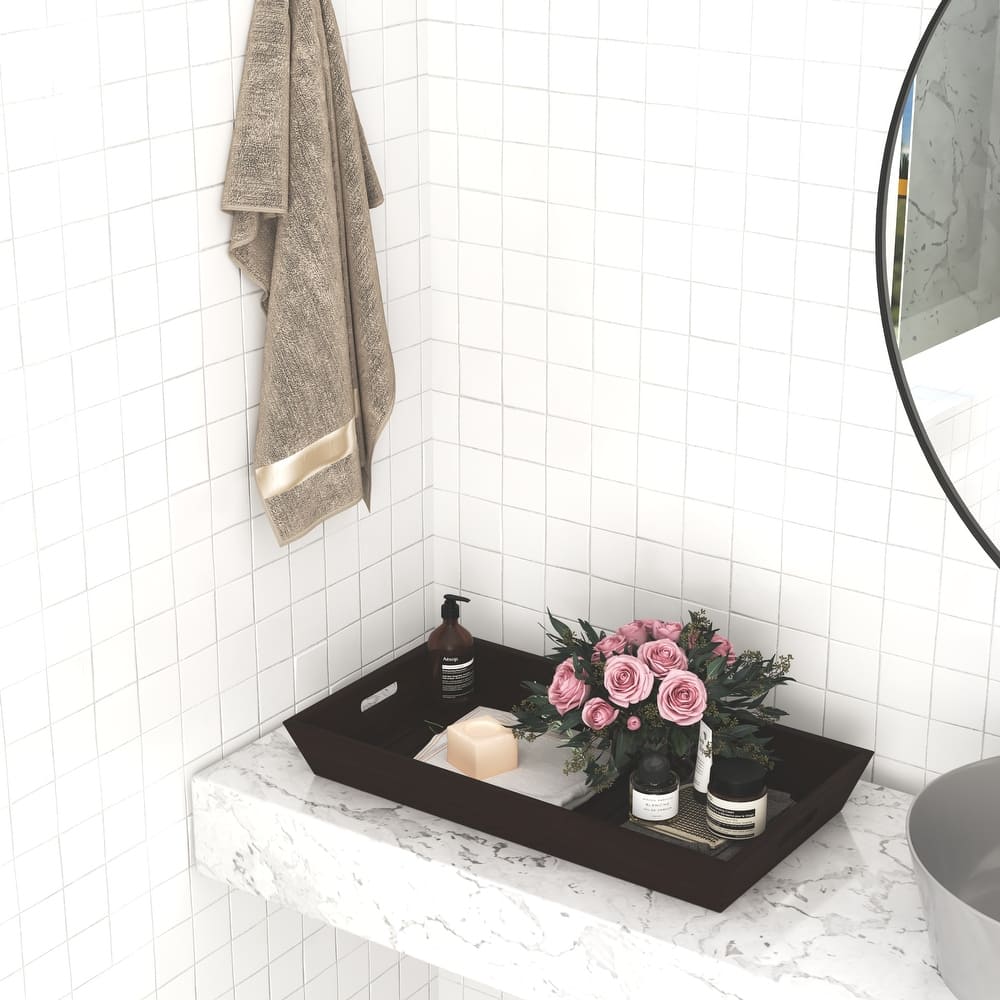 The Original Moa Teak Amenities Tray with Handles