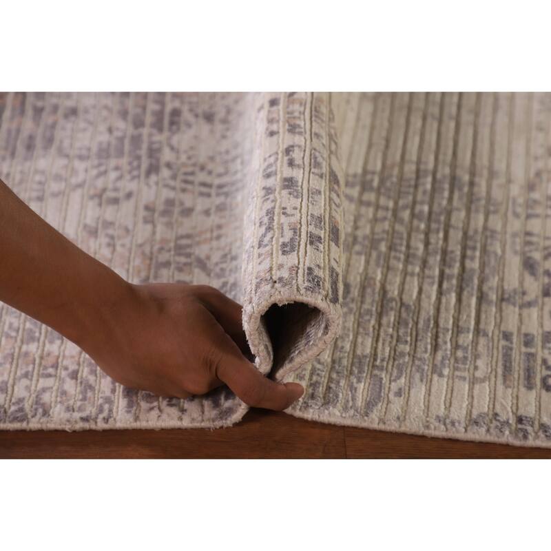 Abstract Modern Area Rug Hand-Knotted Contemporary Wool Carpet - 6'7"x 9'9"