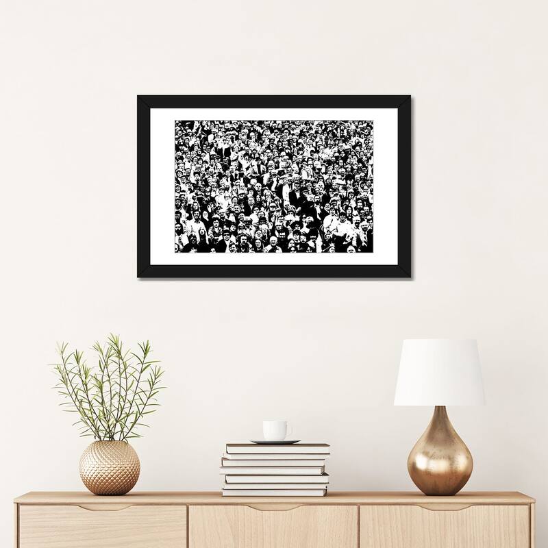 iCanvas "1970s Posterization Of Crowd In Stadium Bleachers" by Vintage Images