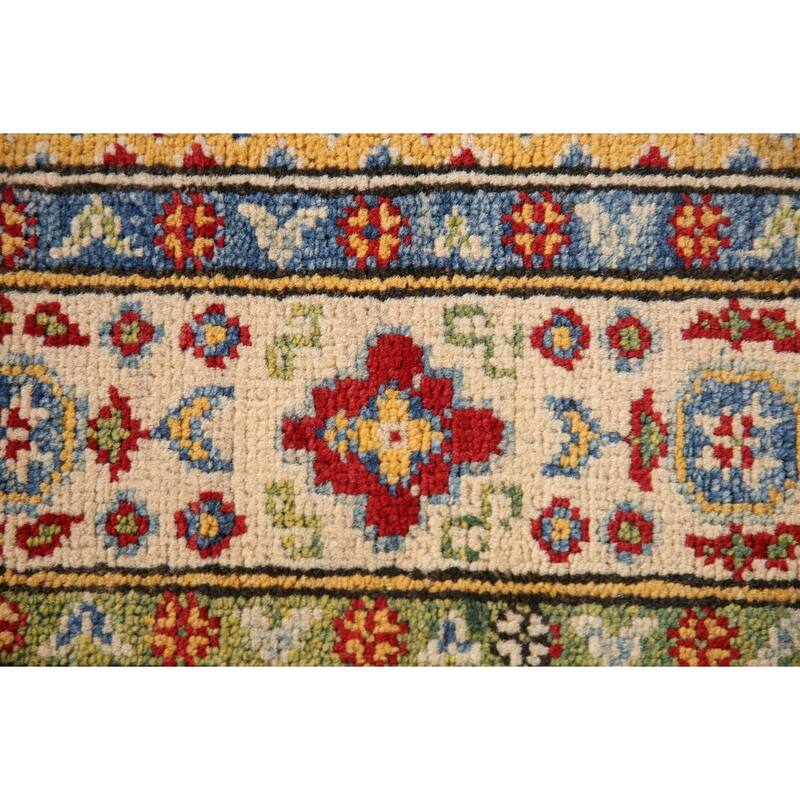 Red Kazak Oriental Accent Rug Handmade Wool Carpet - 3'4"x 4'10"