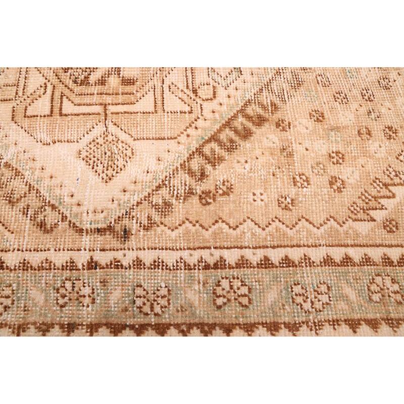 ECARPETGALLERY Hand-knotted Antalya Vintage Tan Wool Rug - 3'5 x 9'6
