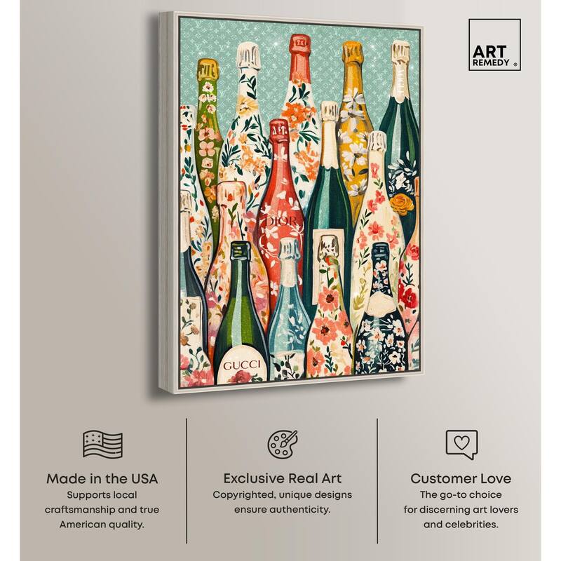 Floral Collection Bottles II Canvas by Art Remedy