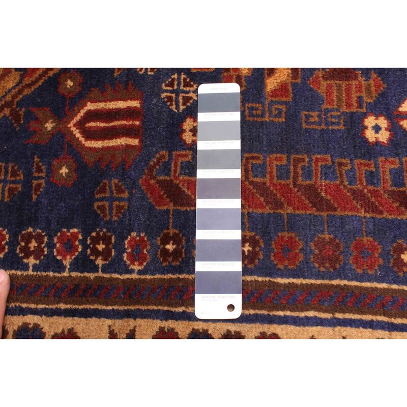 ECARPETGALLERY Hand-knotted Teimani Dark Navy Wool Rug - 3'1 x 4'6