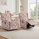 preview thumbnail 47 of 139, 29'' W Pattern Swivel Manual Push Back Recliner Chair Set of 2 Rococo Orange/ Chenille