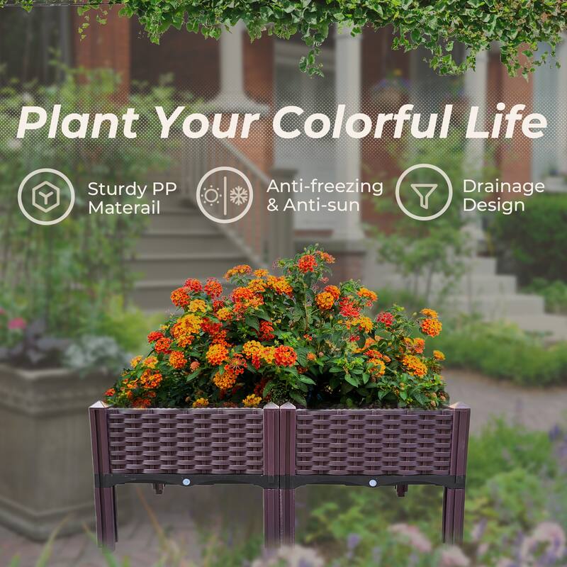 Plastic Raised Garden Bed with Legs for Indoor and Outdoor