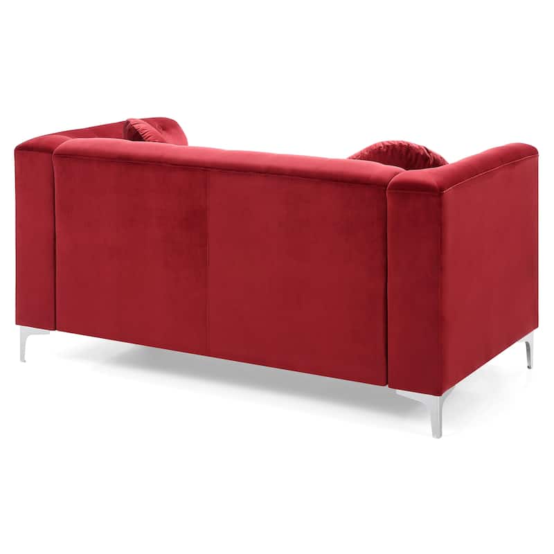 Pompano Velvet Button Tufted Loveseat