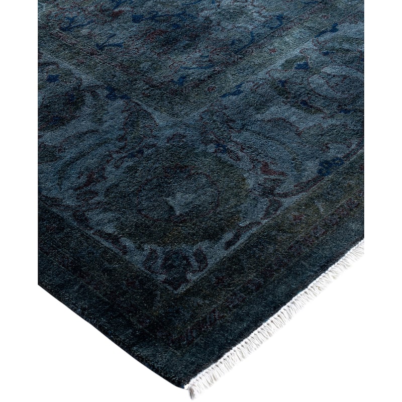Overdyed One-of-a-Kind Hand-Knotted Area Rug - Blue - 6' 4" x 9' 5"