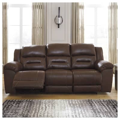 Stoneland Contemporary Reclining Sofa Chocolate